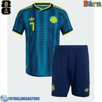 Fotballdrakt Barn Colombia Luis Diaz #7 Bortedraktsett VM 2026 Kortermet (+ Korte bukser)